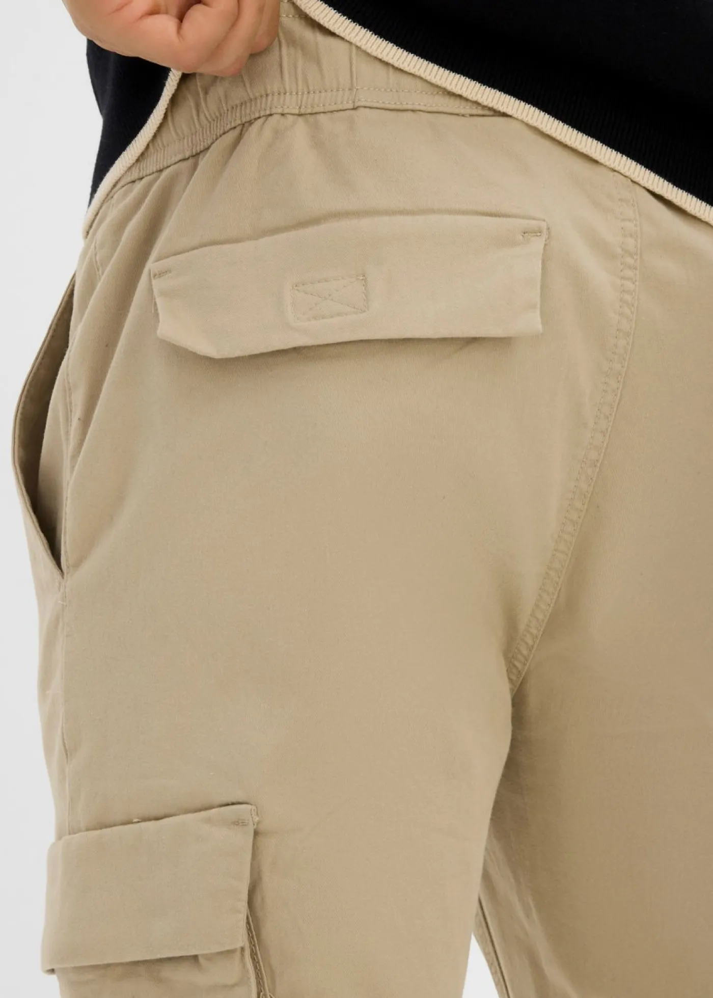 bonprix bonprix Pantalones>Pantalón sin cierre tipo cargo con recto y regular Verde aceite