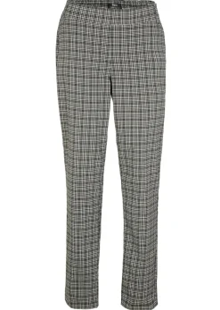 Mujer bonprix bonprix Pantalón sin cordones con estampado de cuadros