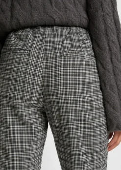 Mujer bonprix bonprix Pantalón sin cordones con estampado de cuadros