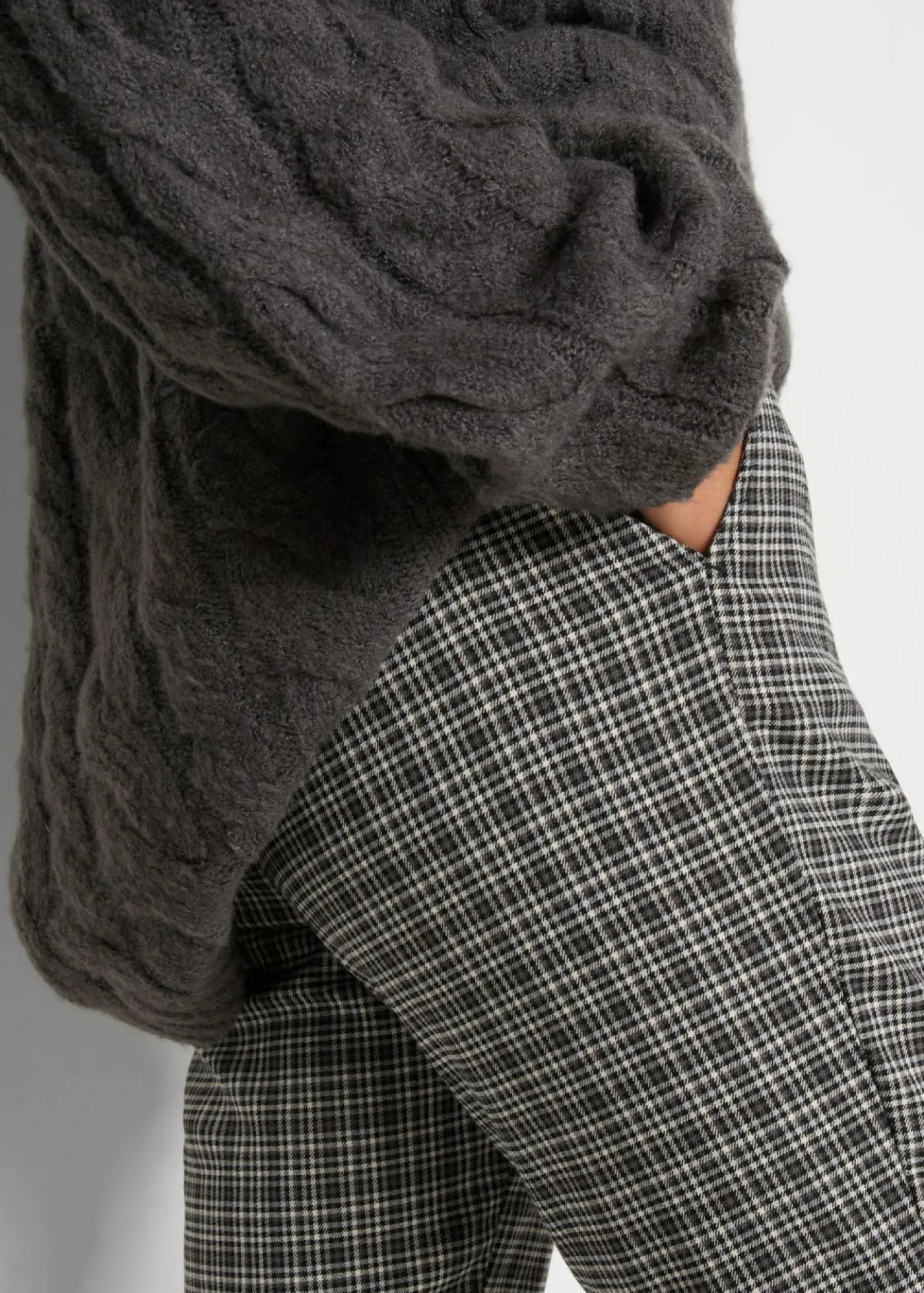 Mujer bonprix bonprix Pantalón sin cordones con estampado de cuadros