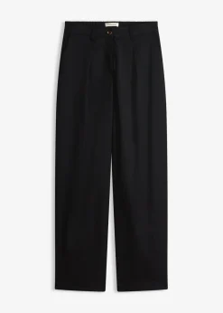 bonprix bonprix Pantalones>Pantalón tipo barrel con pinzas Negro