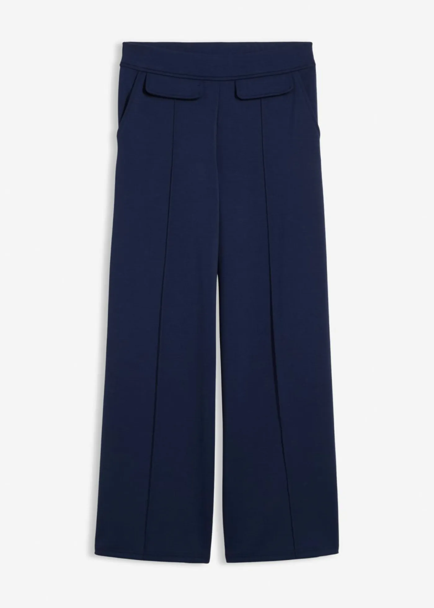 bonprix bonprix Esenciales|Pantalones>Pantalón tipo bootcut de mezcla de viscosa ligeramente brillante Azul marino