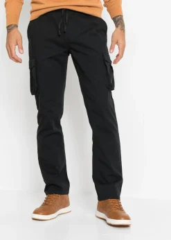Hombre bonprix bonprix Pantalón tipo cargo con corte regular, diseño recto y cinturilla elástica
