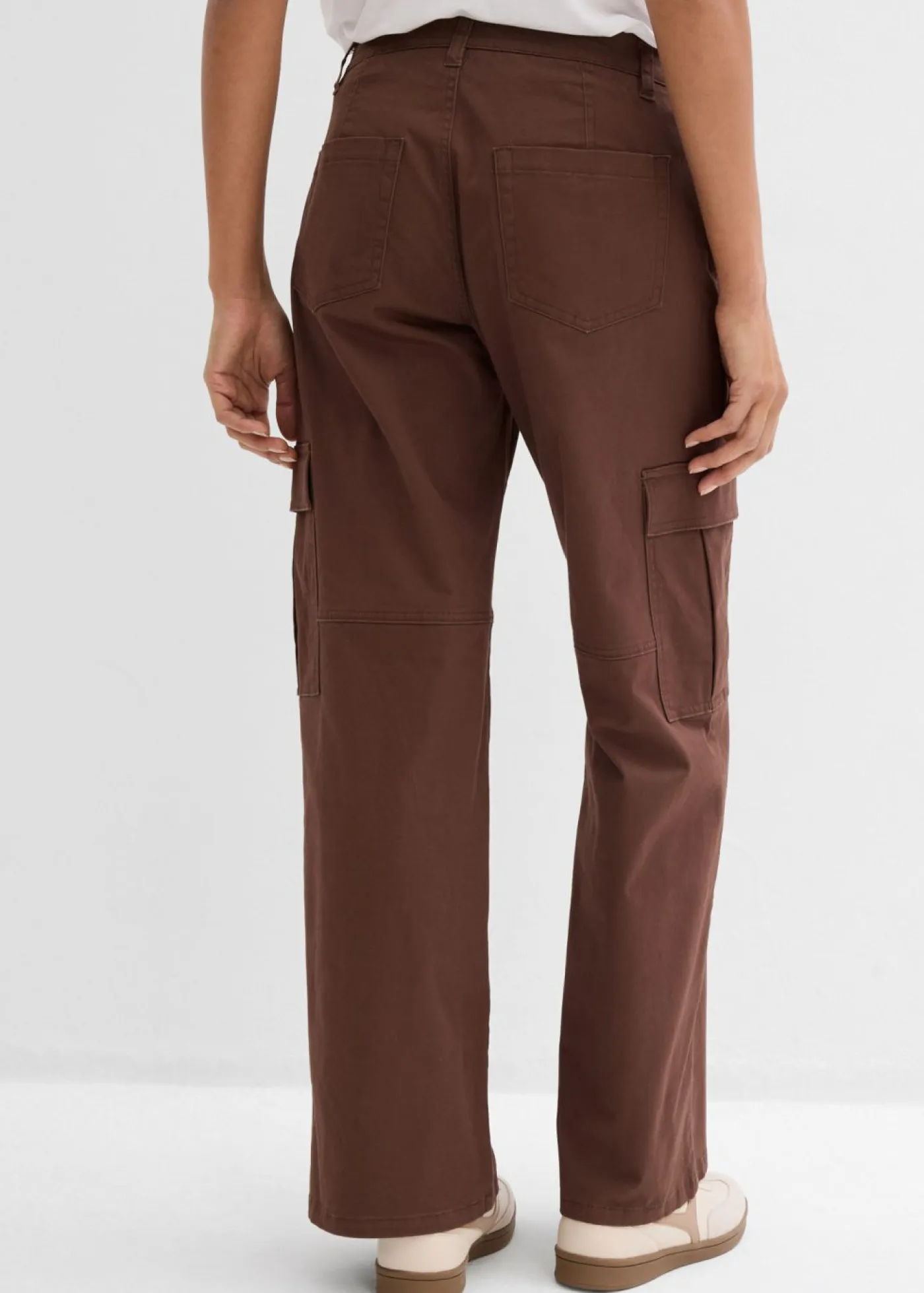 Mujer bonprix bonprix Pantalón tipo cargo de mezcla de algodón elástico