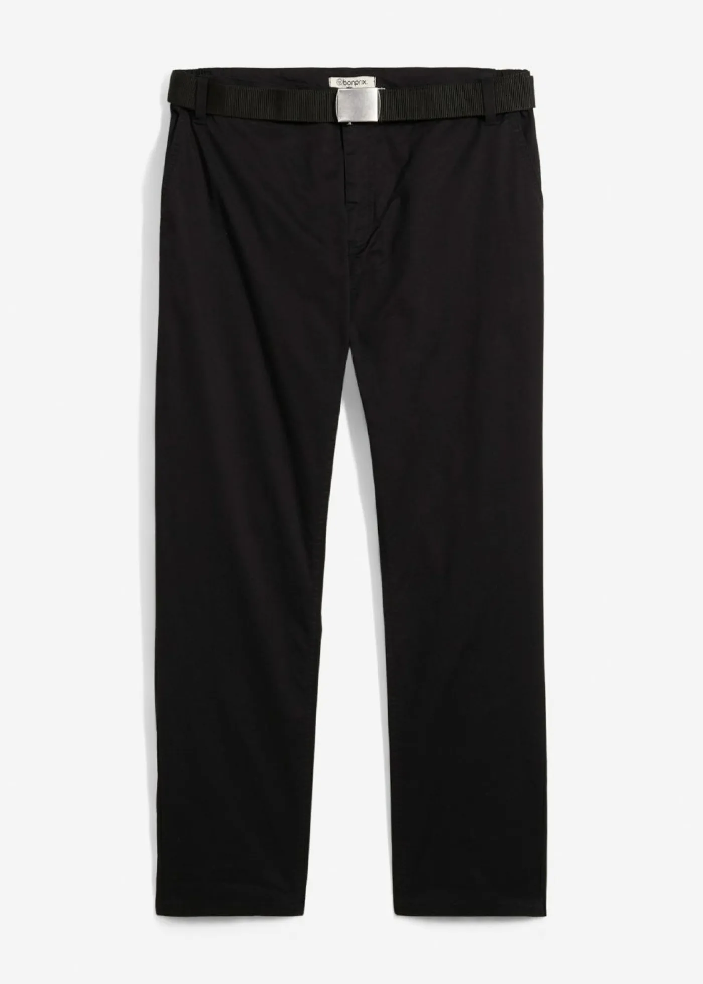 Hombre bonprix bonprix Pantalón tipo chino con corte regular, cinturilla elástica, cinturón y forma recta