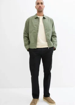 Hombre bonprix bonprix Pantalón tipo chino con corte regular, cinturilla elástica, cinturón y forma recta