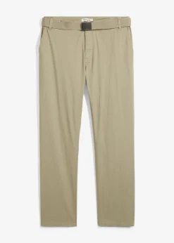Hombre bonprix bonprix Pantalón tipo chino con corte regular, cinturilla elástica, cinturón y forma recta