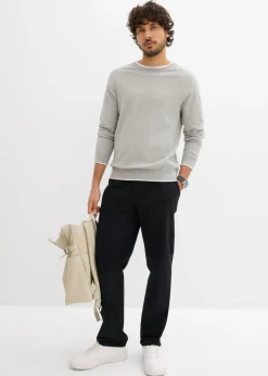 Hombre bonprix bonprix Pantalón tipo chino de algodón puro con cinturilla elástica y corte relajado