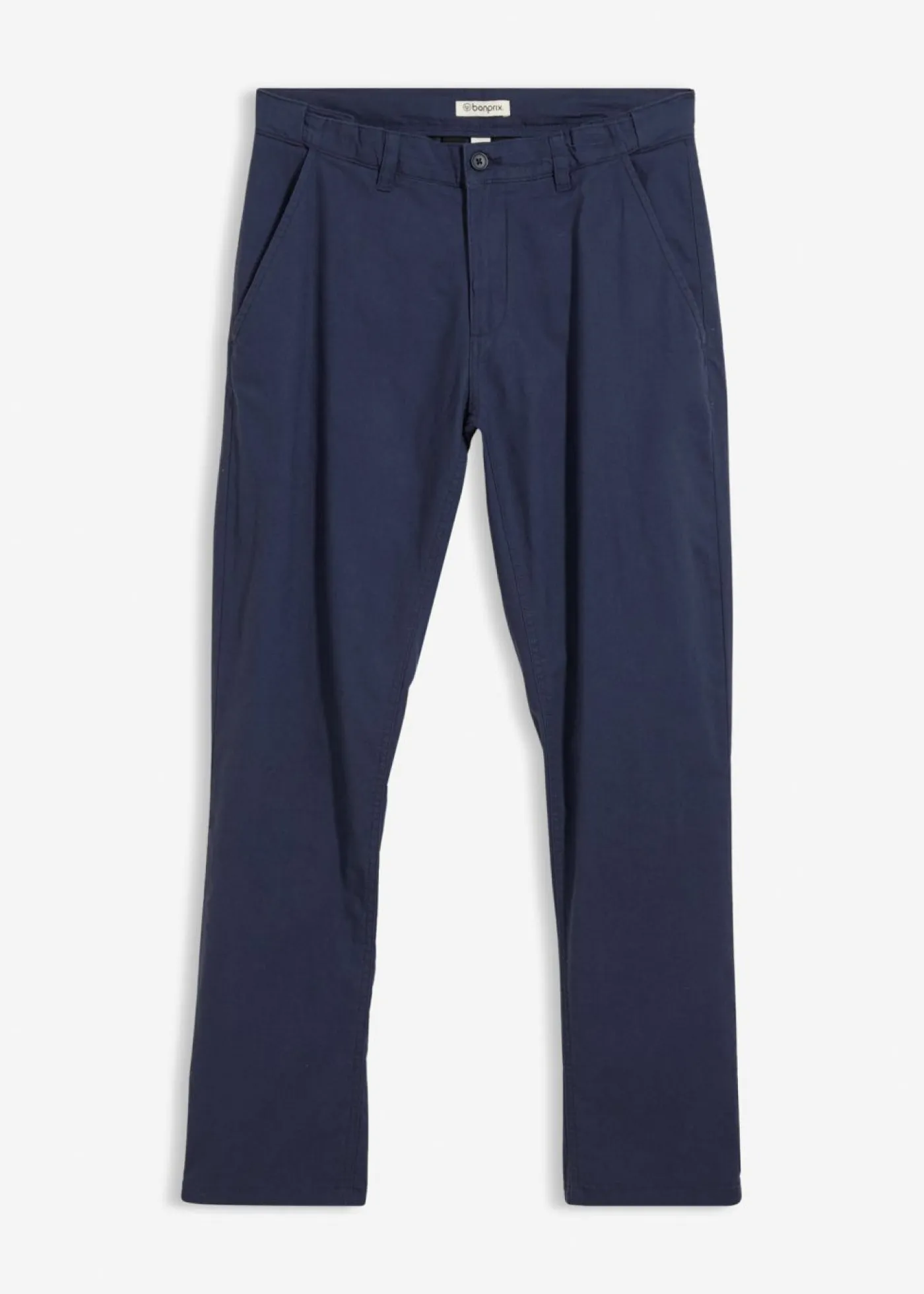 bonprix bonprix Pantalones>Pantalón tipo chino de lino puro con corte recto y regular Azul marino