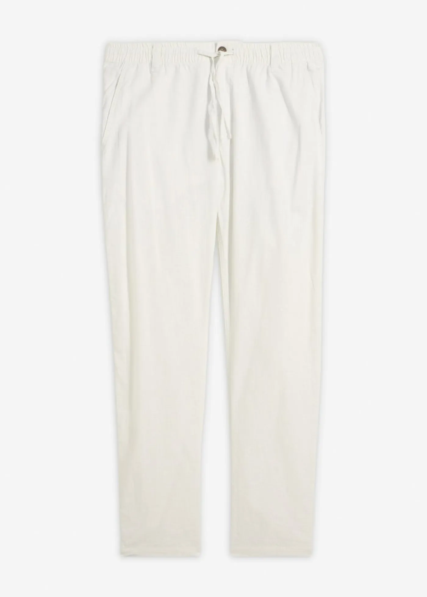 bonprix bonprix Pantalones|Novedades>Pantalón tipo chino de mezcla de lino ligero con corte regular y forma recta Blanco-gris