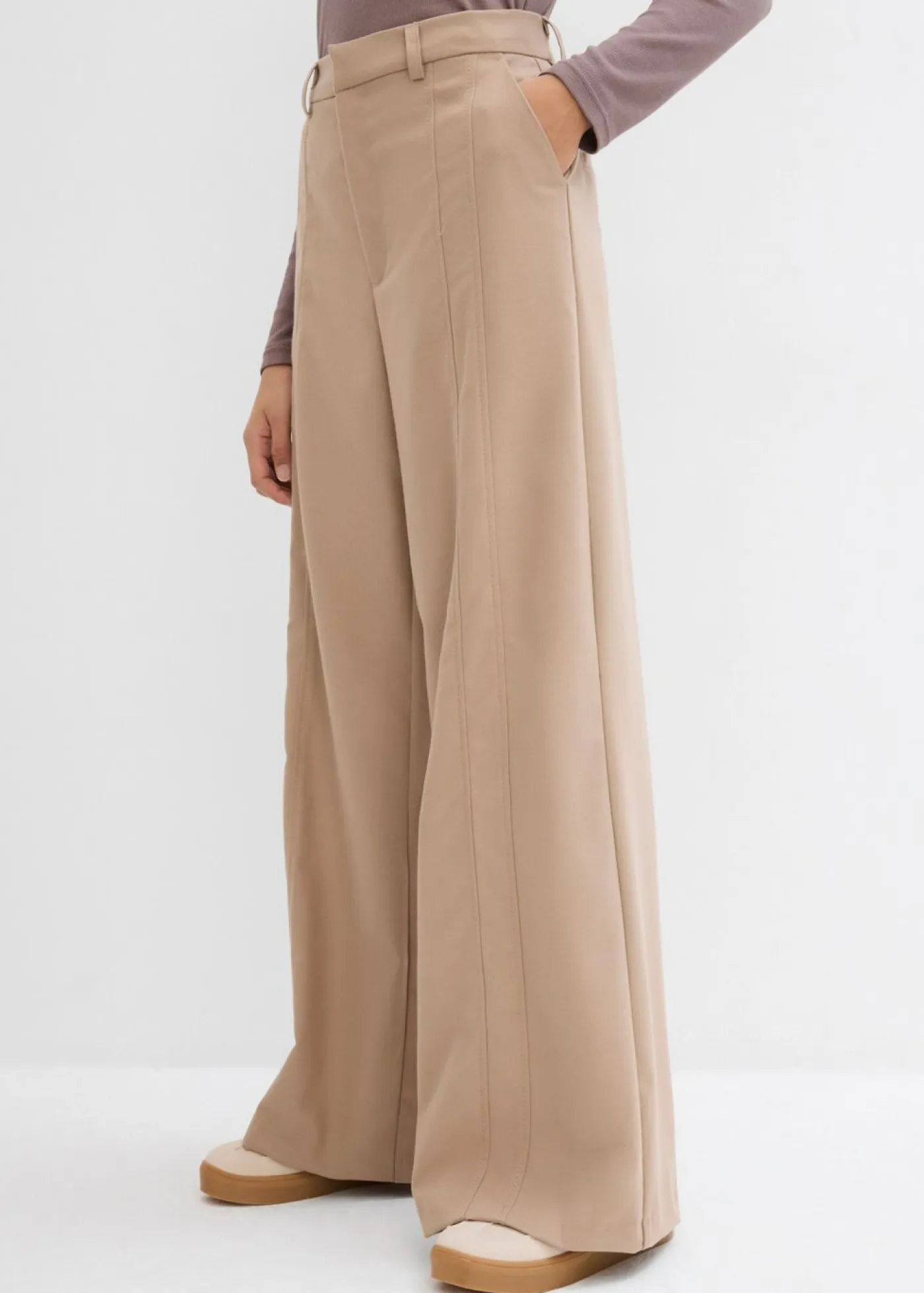 Mujer bonprix bonprix Pantalón tipo Marlene de mezcla de viscosa con cintura alta