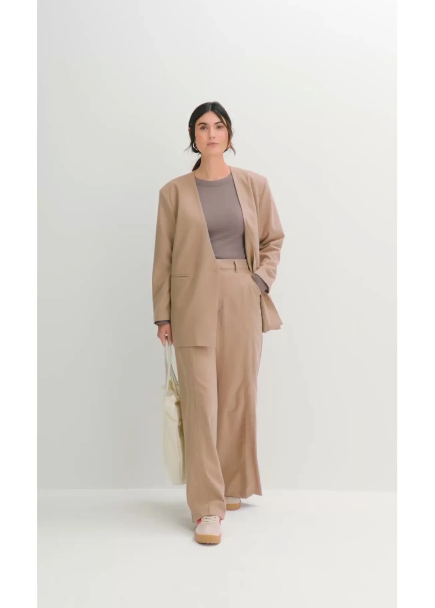 Mujer bonprix bonprix Pantalón tipo Marlene de mezcla de viscosa con cintura alta