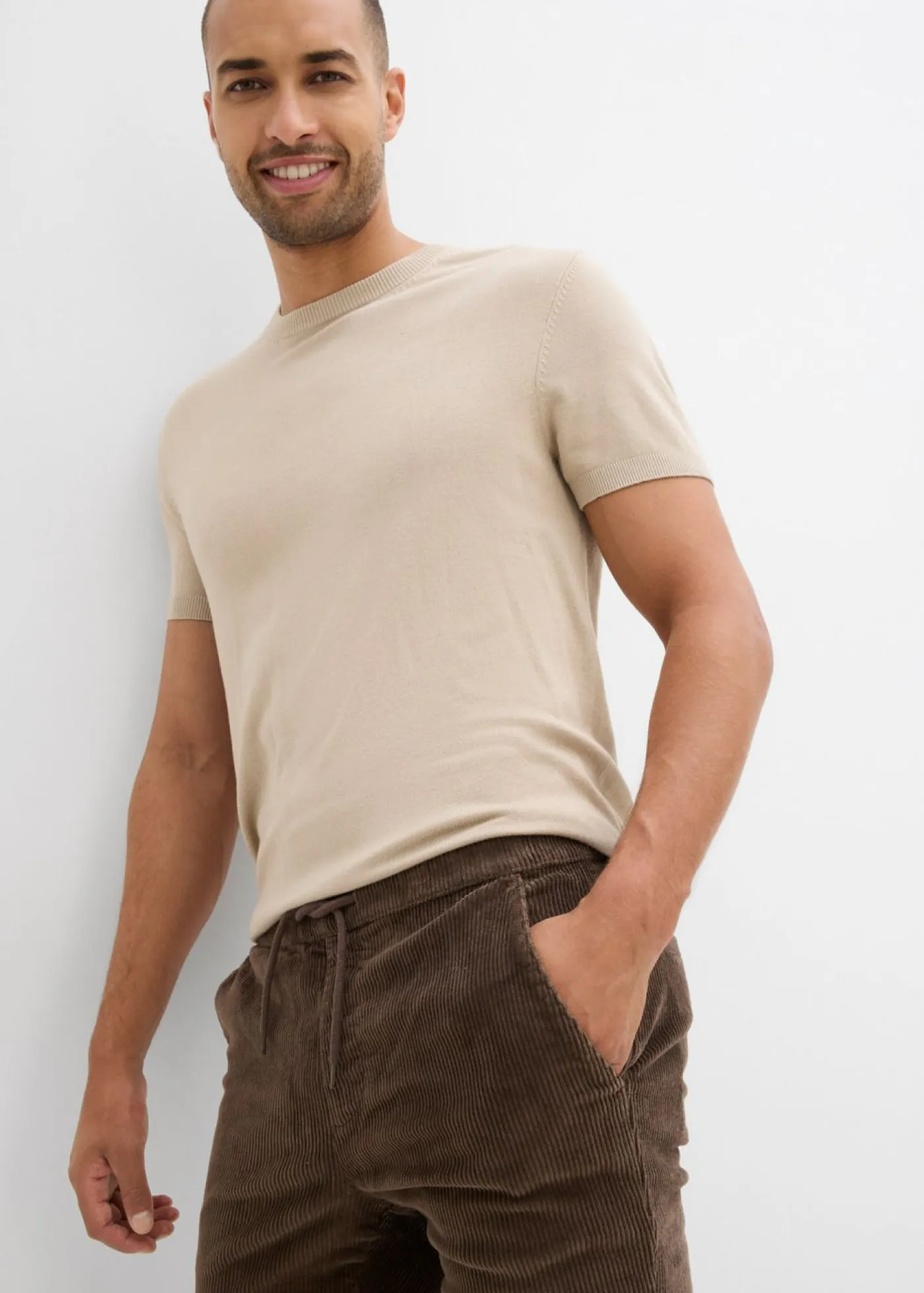 bonprix bonprix Ropa Térmica|Pantalones>Pantalón térmico de pana con corte regular, forro de franela y diseño recto marrón arcilla