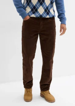Hombre bonprix bonprix Pantalón térmico de pana con corte informal, forro de franela y diseño recto