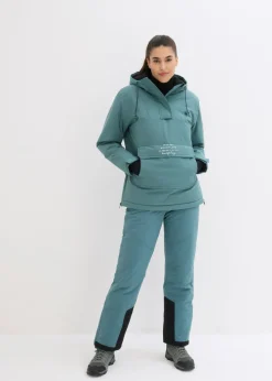 Mujer bonprix bonprix Pantalón térmico funcional de esquí con tirantes desmontables, material impermeable y corte recto