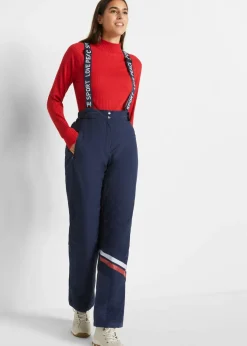 Mujer bonprix bonprix Pantalón térmico funcional de esquí con tirantes desmontables, material impermeable y corte recto