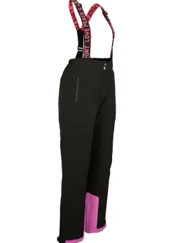 bonprix bonprix Ropa Térmica|Ropa Para El Aire Libre>Pantalón térmico funcional de esquí con tirantes desmontables, material impermeable y corte recto Negro
