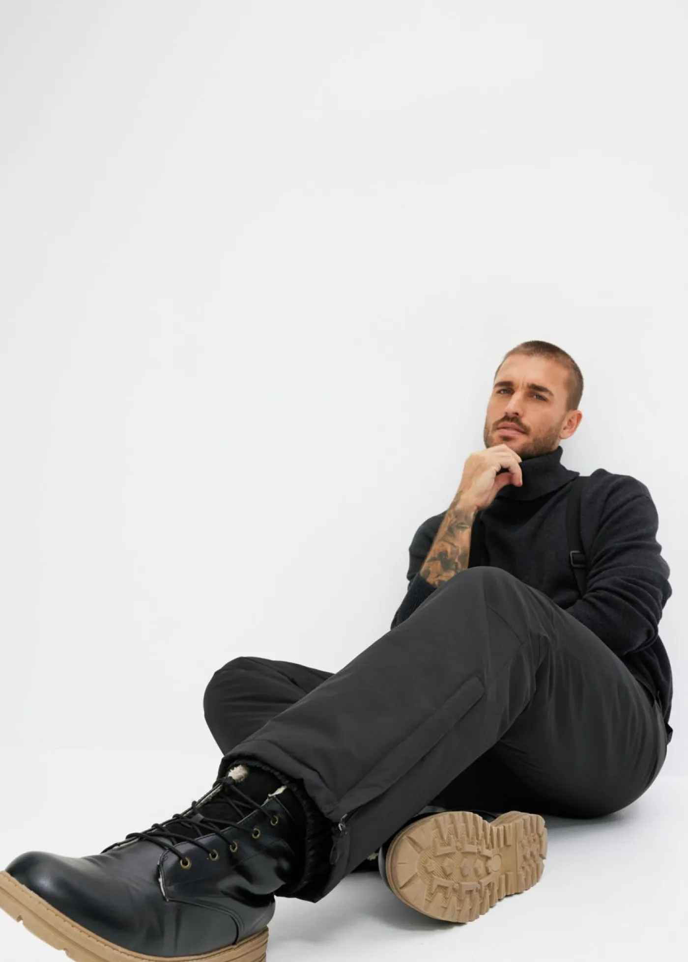 bonprix bonprix Ropa Térmica|Outdoor>Pantalón térmico impermeable con tirantes Negro