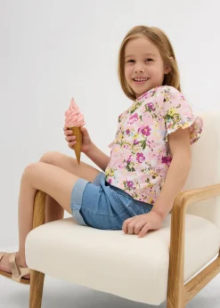 Niños bonprix bonprix Pantalón vaquero corto con talle medio