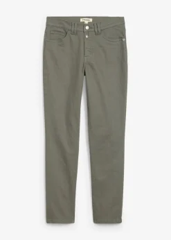 bonprix bonprix Pantalones>Pantalones acortados de sarga Verde eucalipto