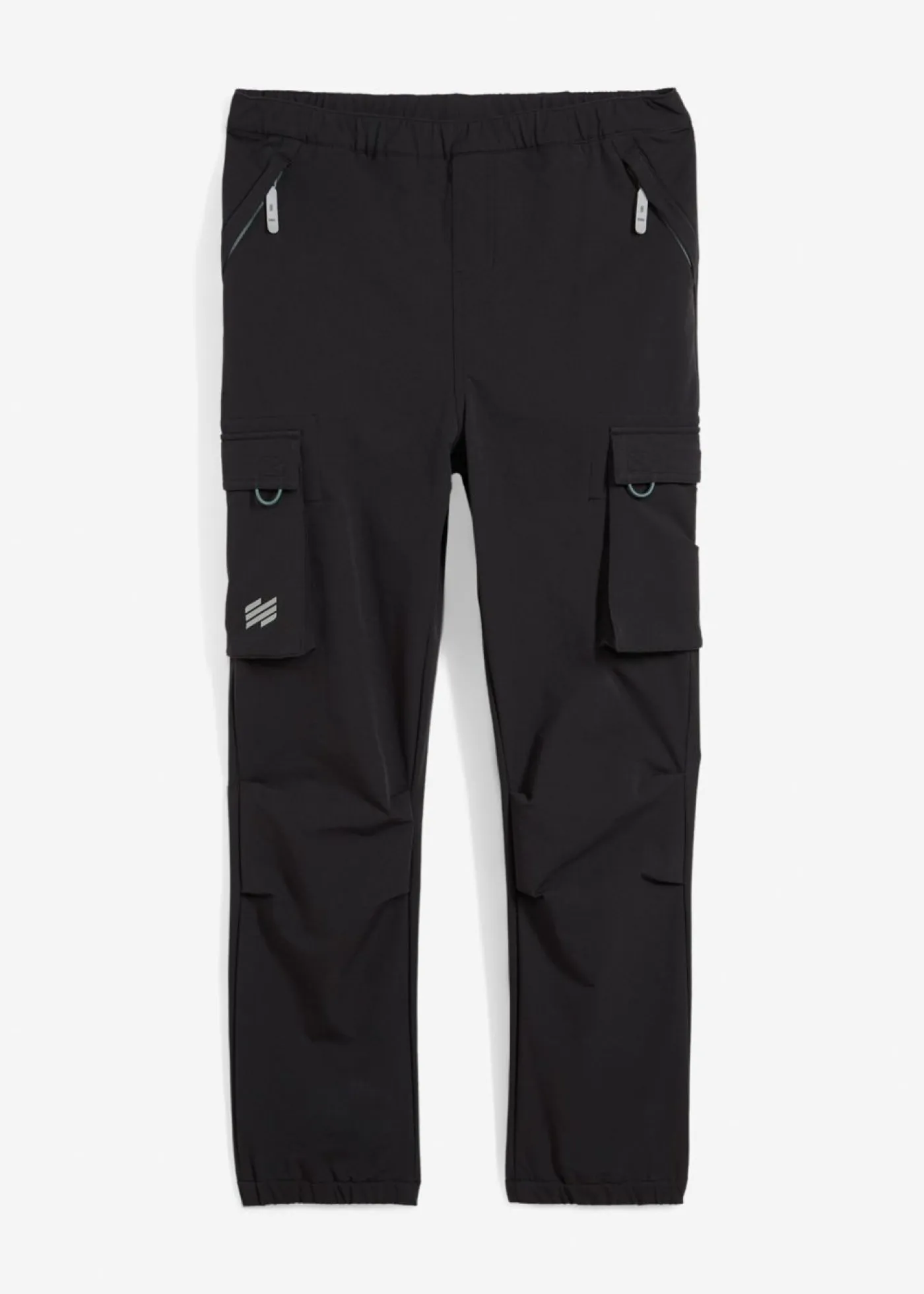 bonprix bonprix Ropa 9 A 16 Años·Pantalones|Ropa 9 A 16 Años·Chaquetas Y Ropa Outdoor>Pantalones cargo elásticos de softshell con ajuste de ancho, repelentes al agua negro-verde eucalipto