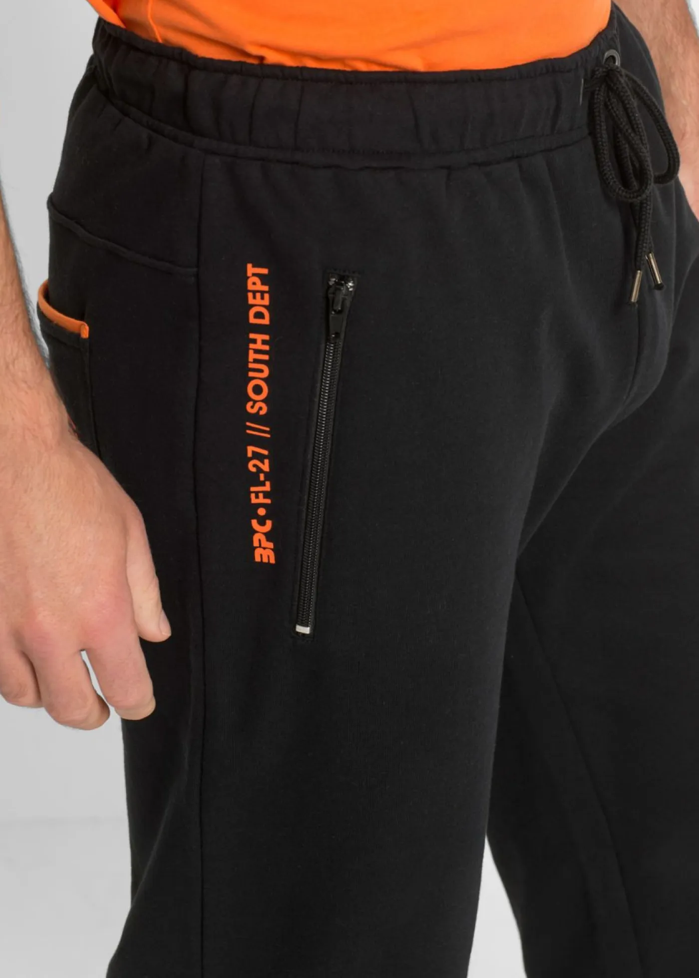 bonprix bonprix Básicos En Rebajas|Ropa Deportiva>Pantalones de chándal con prácticos bolsillos con cremallera, confeccionados en algodón orgánico Negro