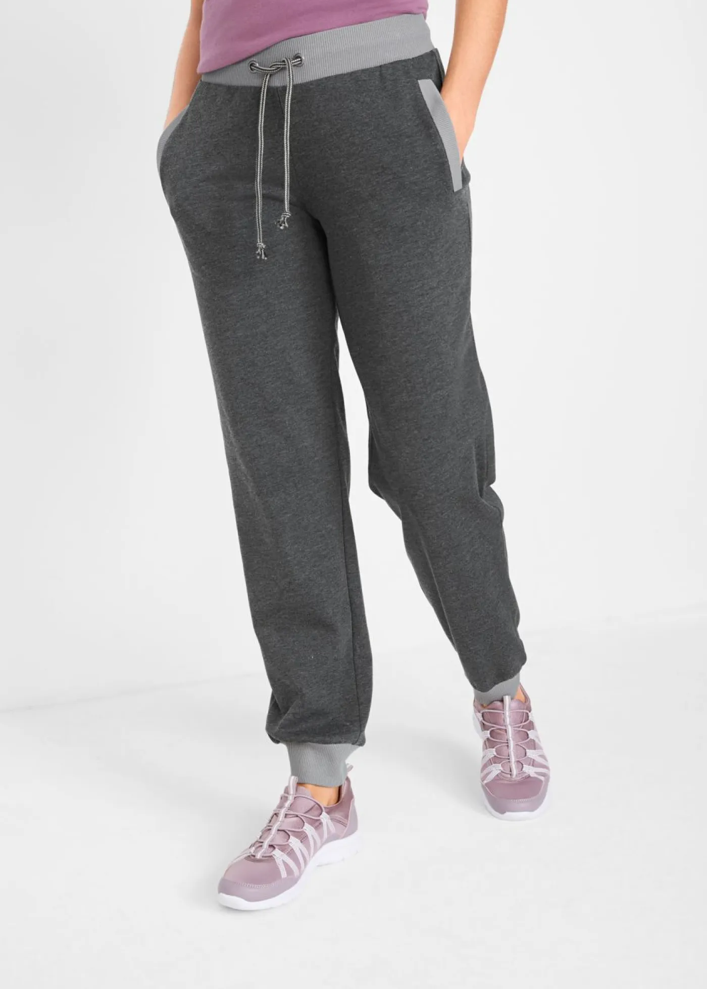 Mujer bonprix bonprix Pantalones deportivos con cintura en contraste