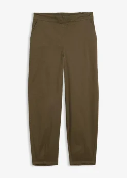 bonprix bonprix Pantalones>Pantalones sin cierre de mezcla de algodón Verde oliva oscuro