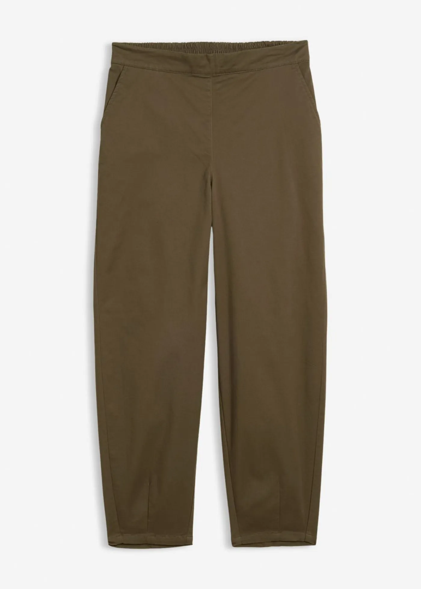 bonprix bonprix Pantalones>Pantalones sin cierre de mezcla de algodón Verde oliva oscuro