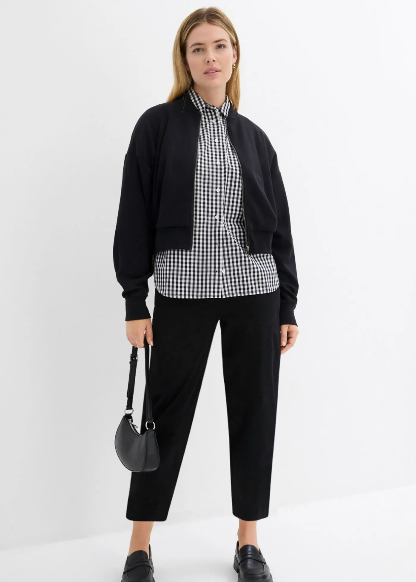 Mujer bonprix bonprix Pantalones sin cierre de mezcla de algodón