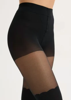 Mujer bonprix bonprix Pantis de 70 den con diseño por encima de la rodilla