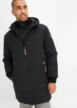 Hombre bonprix bonprix Parka acolchada con capucha y detalles de piel sintética