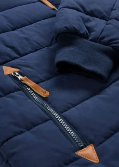 bonprix bonprix Chaquetas Y Abrigos·Chaquetas|Chaquetas Y Abrigos·Plumones>Parka acolchada con capucha y detalles de piel sintética Azul marino