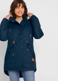 Mujer bonprix bonprix Parka acolchada con ribete de pelo sintético