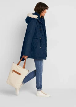 Mujer bonprix bonprix Parka acolchada con ribete de pelo sintético