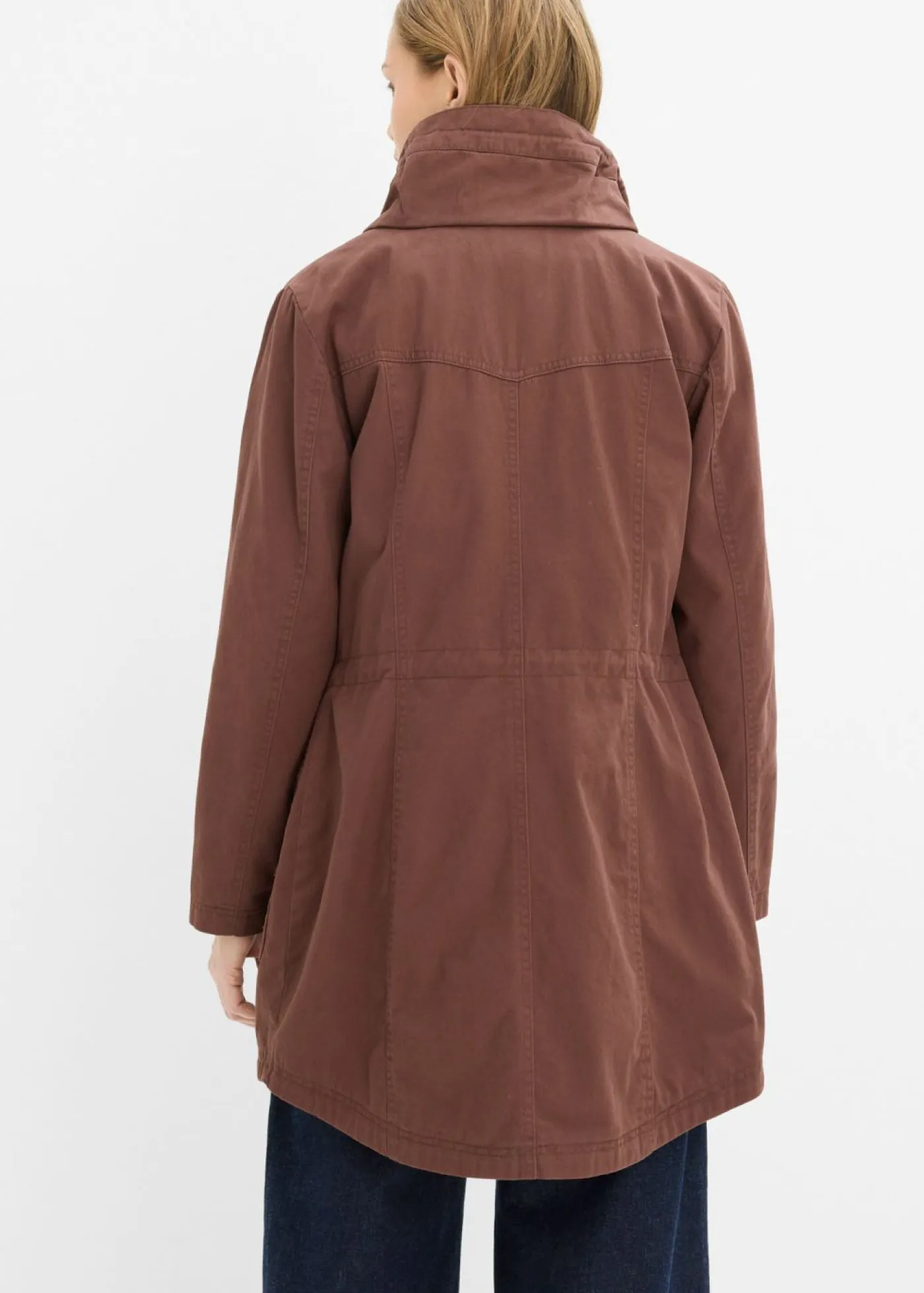 Mujer bonprix bonprix Parka corta de algodón con cuello alto, entallada