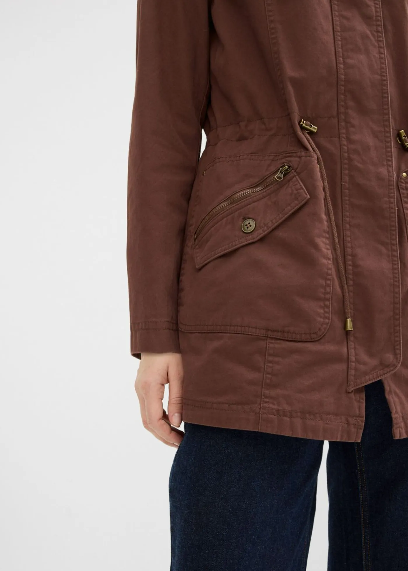 Mujer bonprix bonprix Parka corta de algodón con cuello alto, entallada