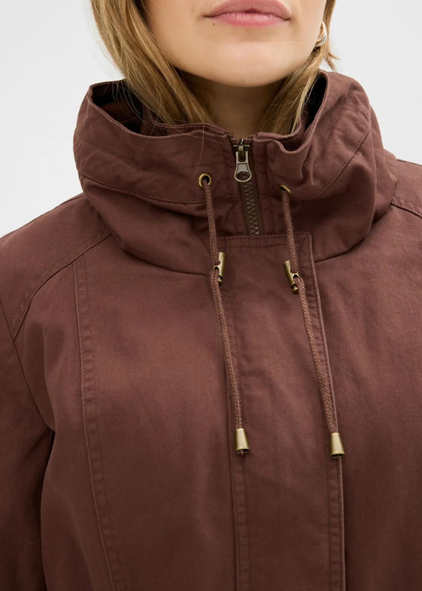 Mujer bonprix bonprix Parka corta de algodón con cuello alto, entallada