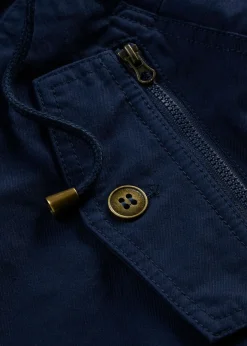 bonprix bonprix Chaquetas Y Abrigos>Parka corta de algodón con cuello alto, entallada Azul marino