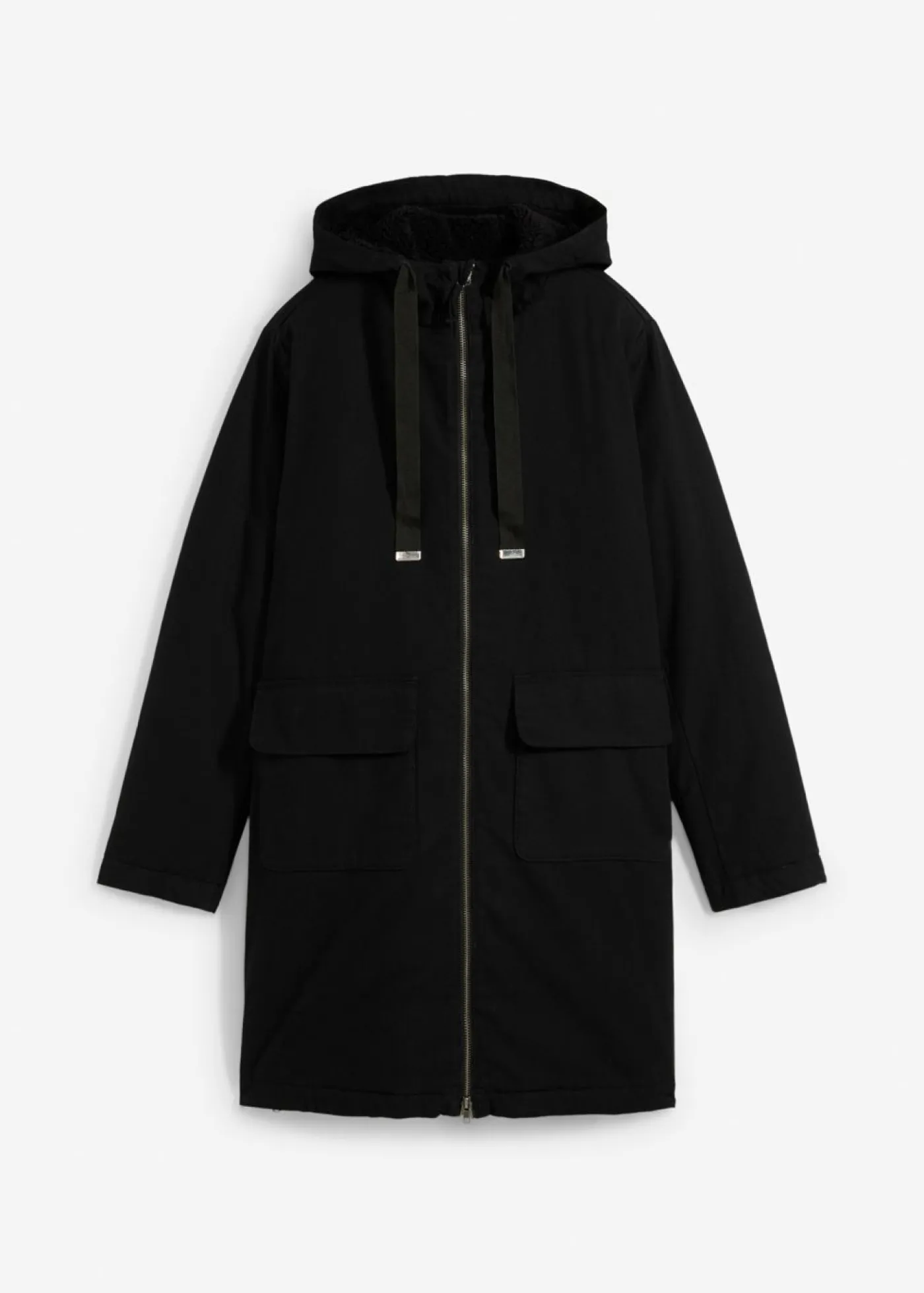 bonprix bonprix Chaquetas Y Abrigos>Parka de invierno ancha, con capucha y forro polar Negro