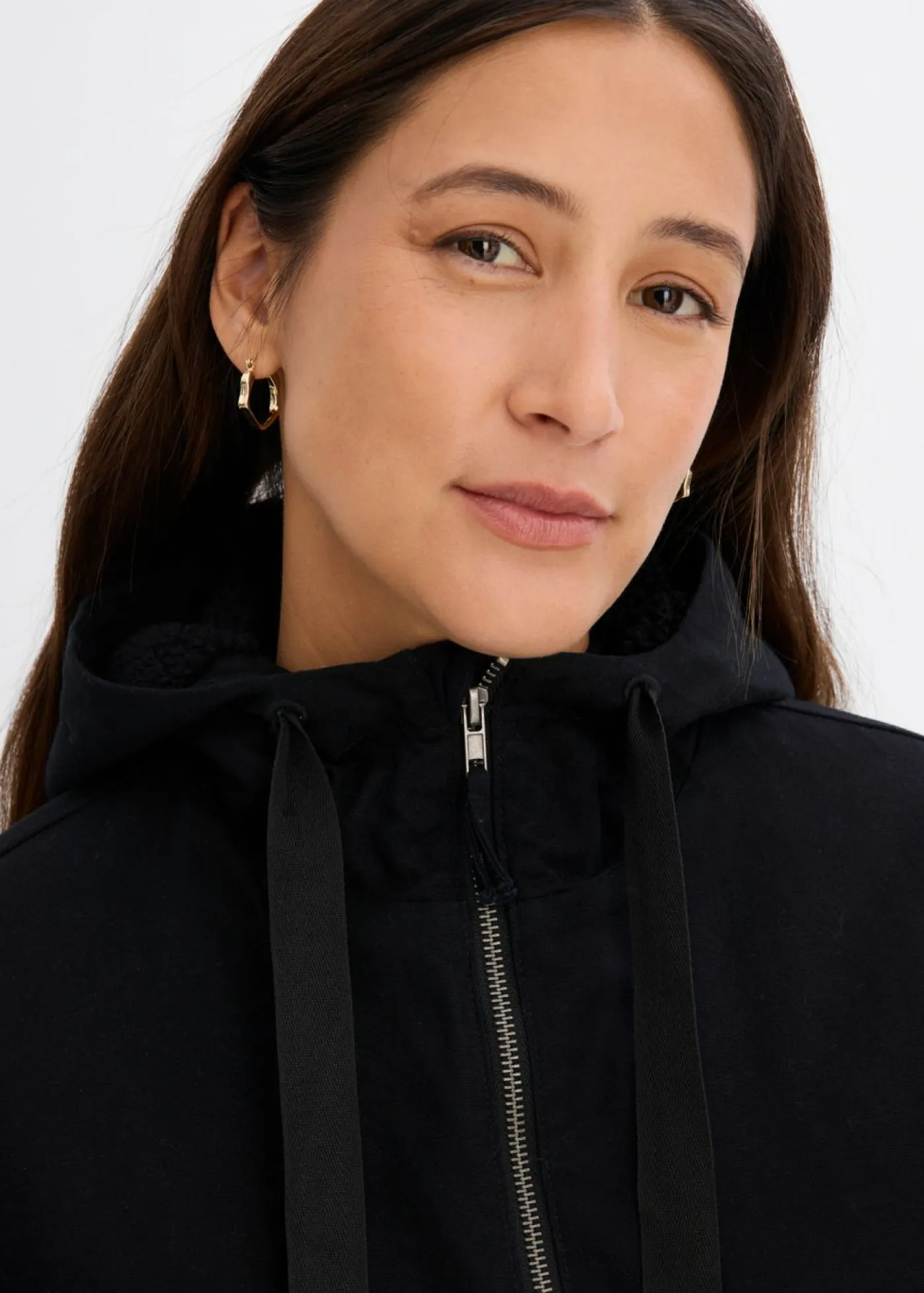 bonprix bonprix Chaquetas Y Abrigos>Parka de invierno ancha, con capucha y forro polar Negro