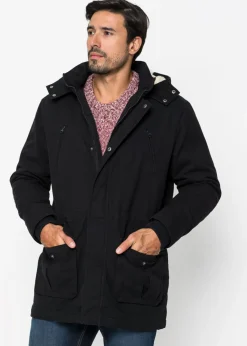 bonprix bonprix Chaquetas Y Abrigos·Chaquetas>Parka de invierno con capucha de pelo Negro