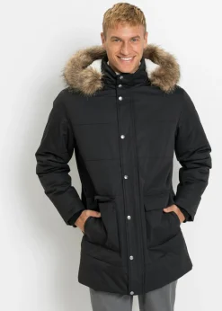 Hombre bonprix bonprix Parka de invierno con forro de peluche y capucha desmontable