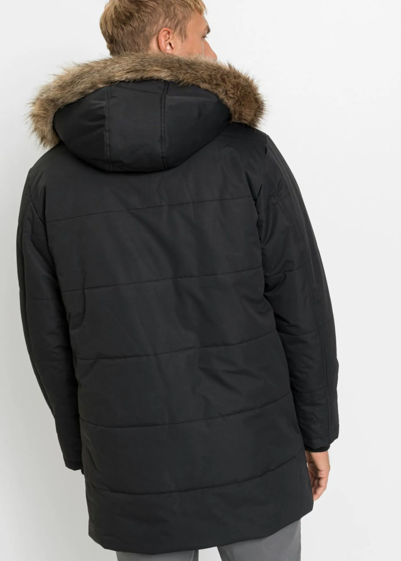 Hombre bonprix bonprix Parka de invierno con forro de peluche y capucha desmontable