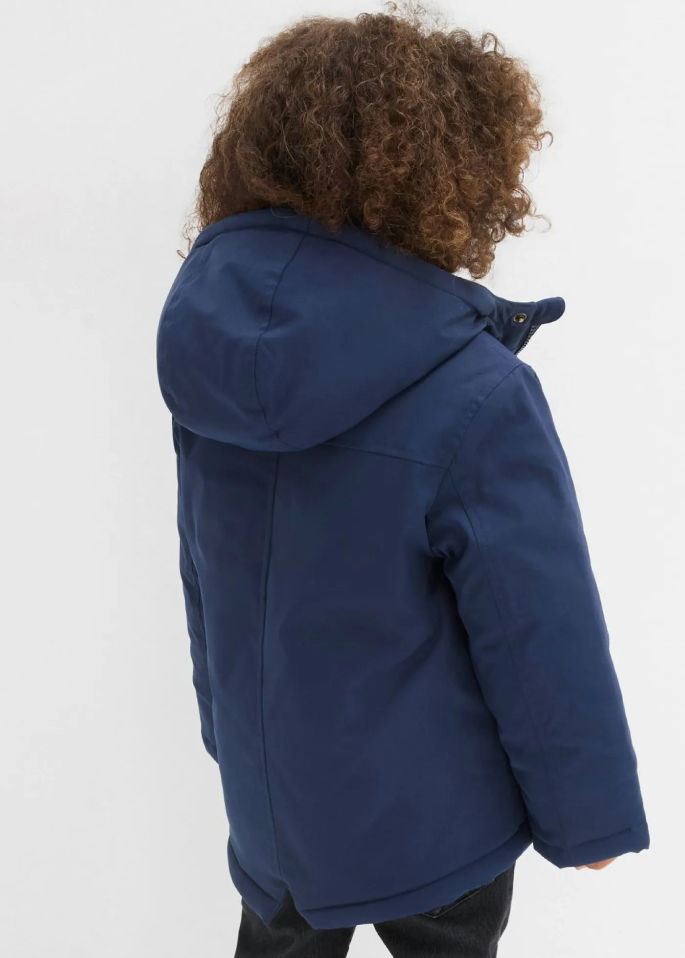 bonprix bonprix Ropa 2 A 9 Años·Prendas Exteriores Y Outdoor>Parka de invierno con forro de peluche, repelente al agua azul marino-crudo