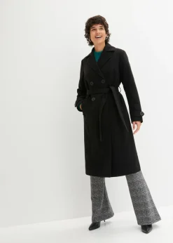 bonprix bonprix Chaquetas Y Abrigos>Parka de invierno con look de lana Negro