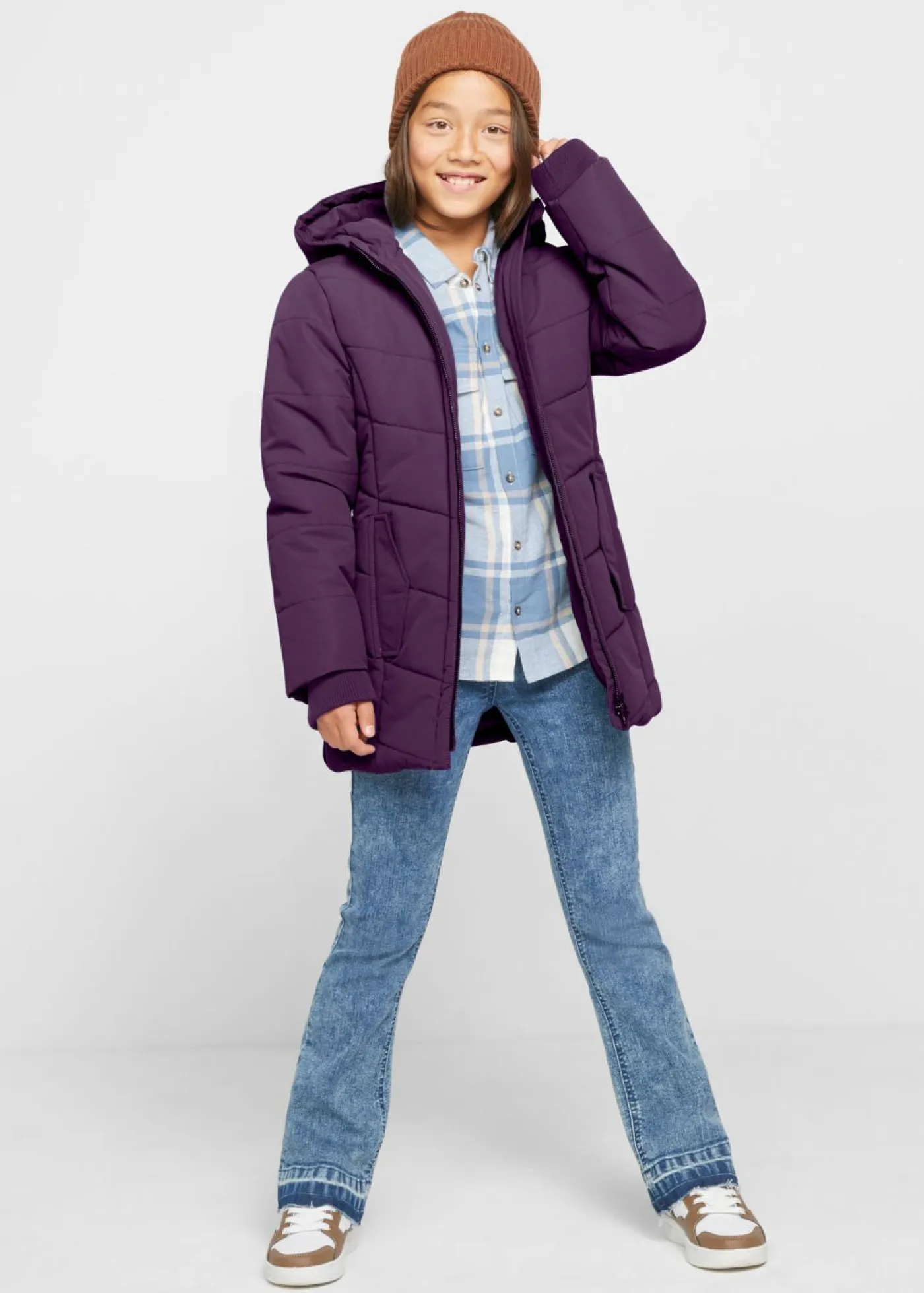 bonprix bonprix Ropa 9 A 16 Años·Chaquetas Y Outdoor>Parka de invierno impermeable con capucha Lila oscuro