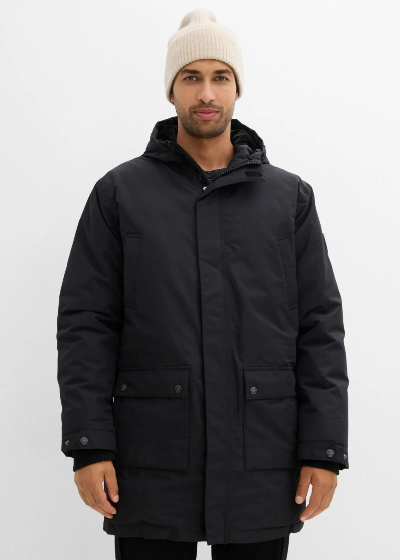 bonprix bonprix Chaquetas Y Abrigos·Chaquetas Impermeables|Chaquetas Y Abrigos·Chaquetas>Parka funcional impermeable con plumón auténtico para invierno Negro