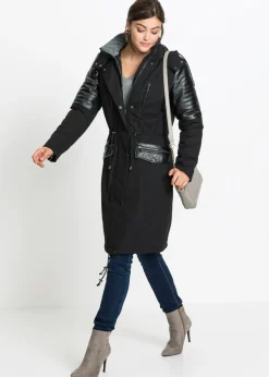 Mujer bonprix bonprix Parka larga con inserciones de piel sintética