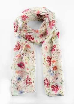 bonprix bonprix Complementos Temáticos·Accesorios Elegantes|Bufandas Y Pañuelos>Pañuelo de seda De flores color crema